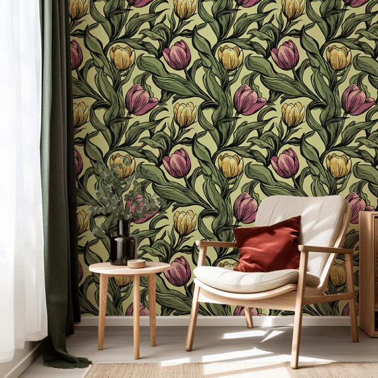 Vintage Botanical Tulip English Victorian Floral
