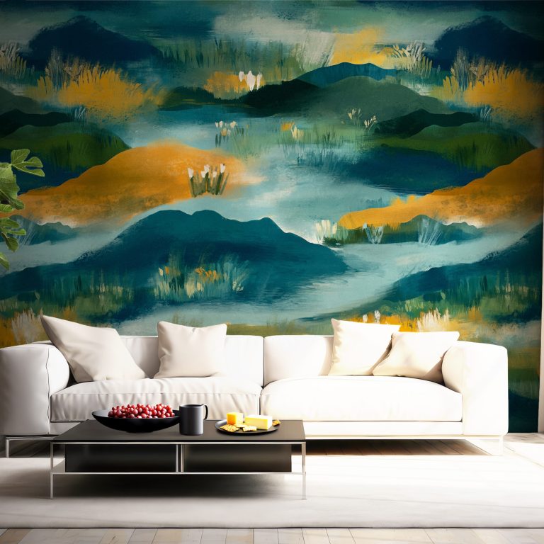 Abstract Acrylic Mountain Landscape Wall Mural