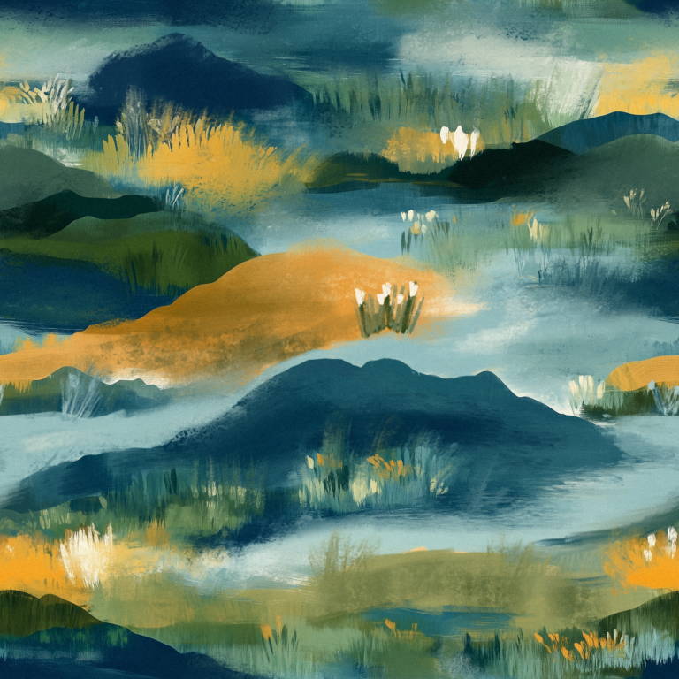 Abstract Acrylic Mountain Landscape Wall Mural