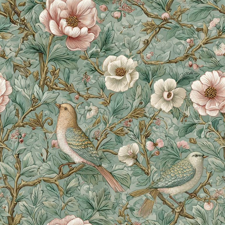 Sage Garden English Vintage Bird & Floral