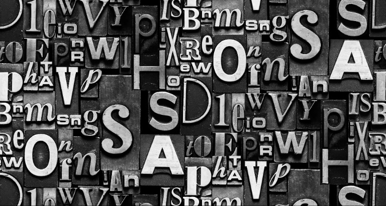 Monochrome Urban Typography Mural Wallpaper