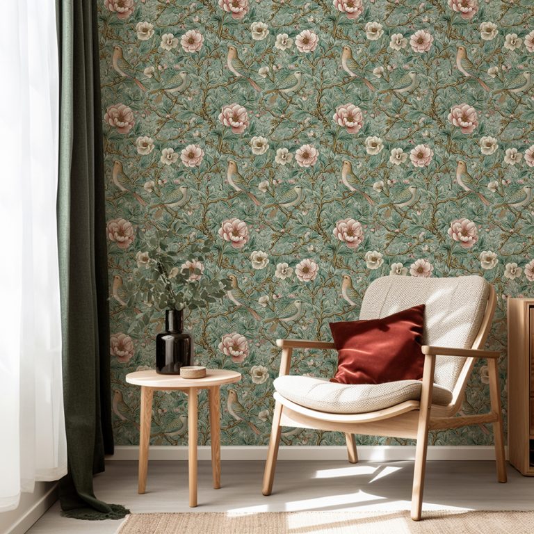 Sage Garden English Vintage Bird & Floral
