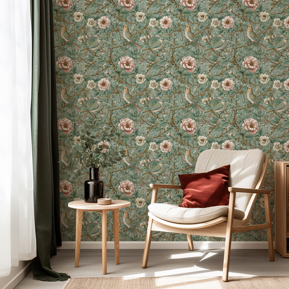 Sage Garden English Vintage Bird & Floral