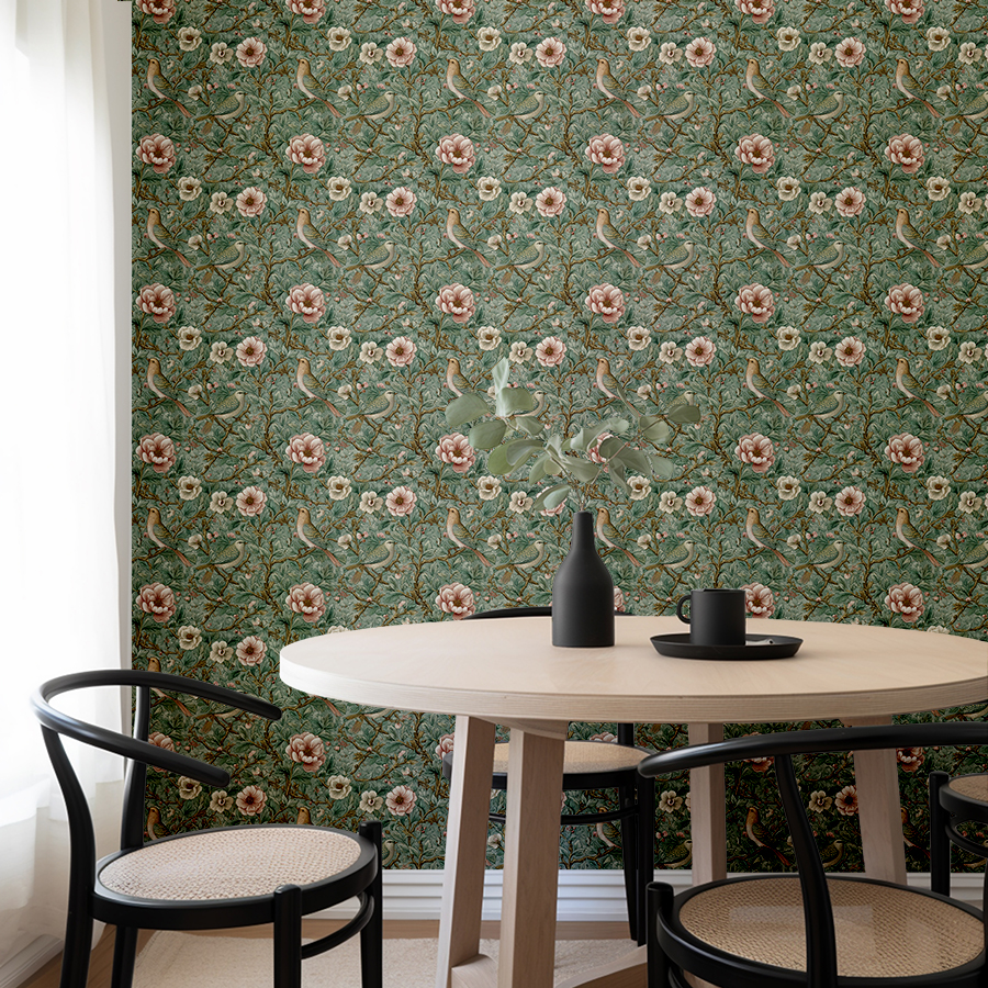 Sage Garden English Vintage Bird & Floral