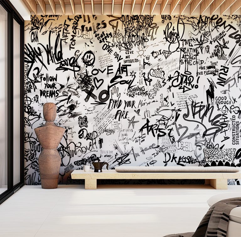 Urban Doodle Graffiti Sketch Wallpaper Mural