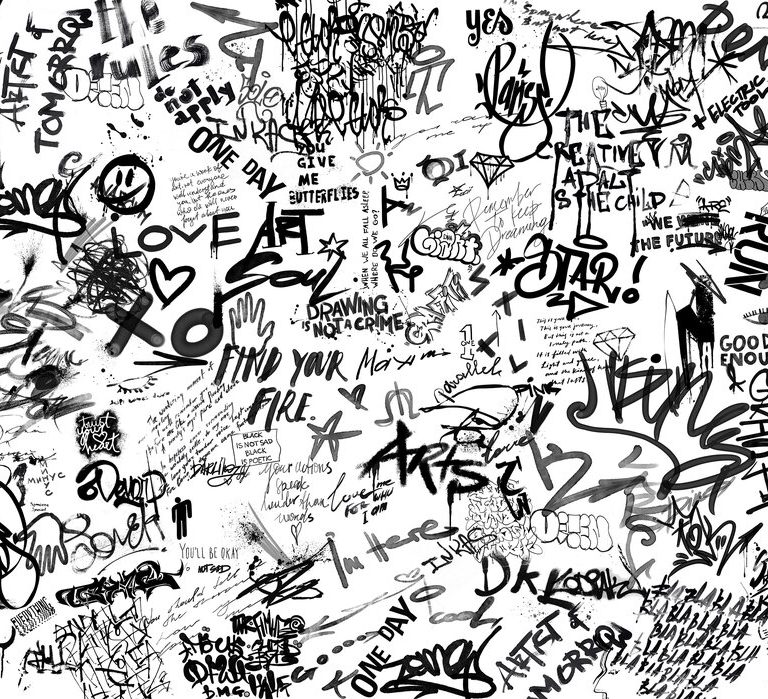 Urban Doodle Graffiti Sketch Wallpaper Mural