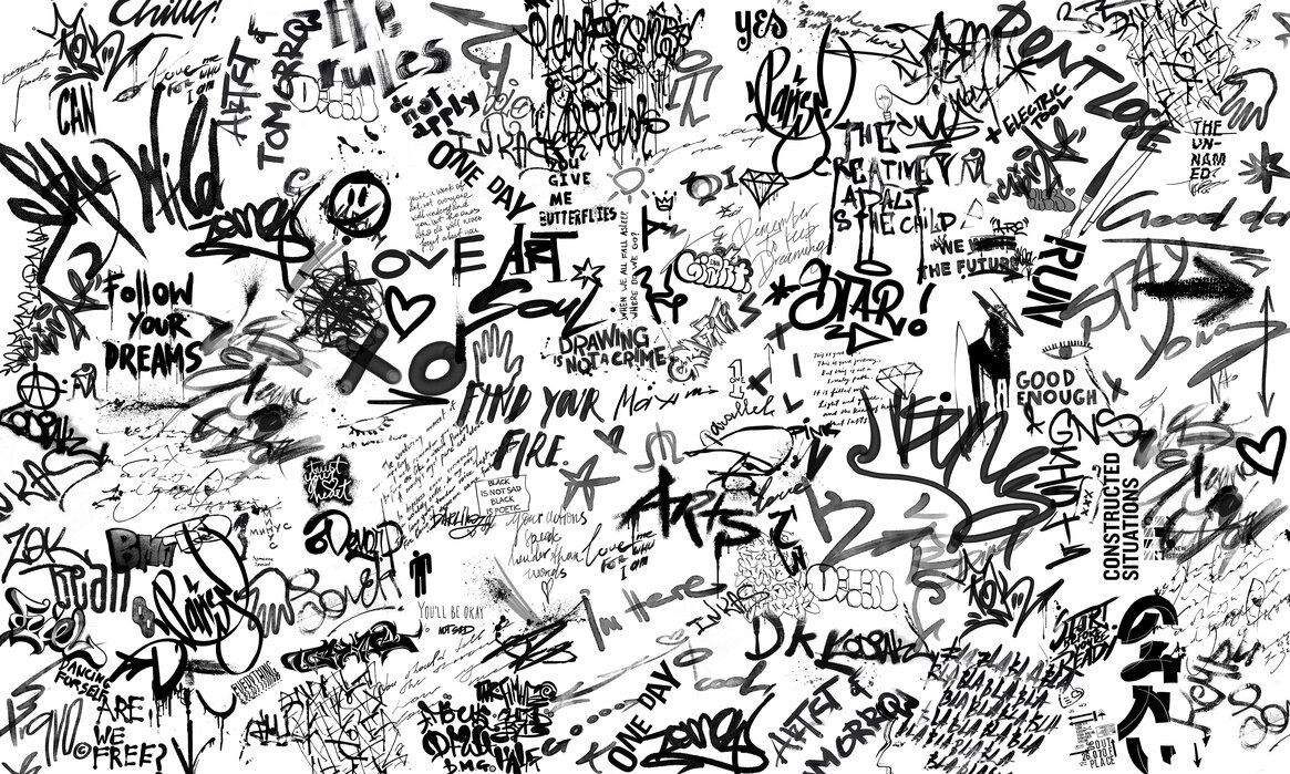 Urban Doodle Graffiti Sketch Wallpaper Mural