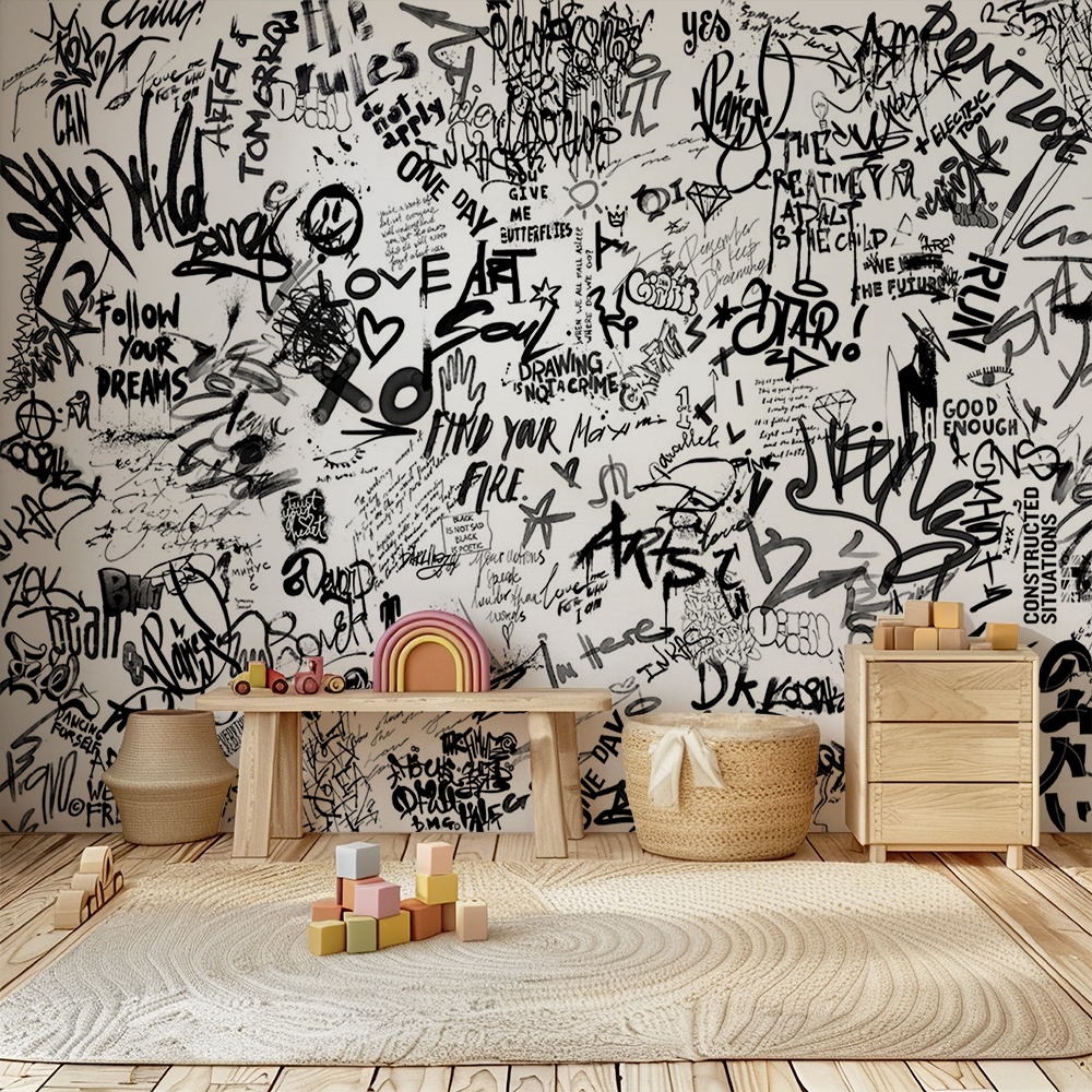 Urban Doodle Graffiti Sketch Wallpaper Mural