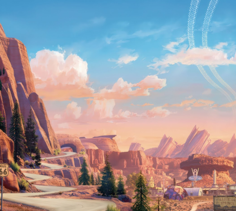 Radiator Springs Canyon Road Desert Landscape
