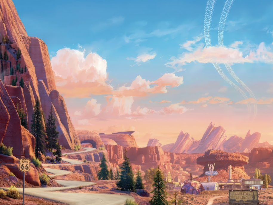 Radiator Springs Canyon Road Desert Landscape
