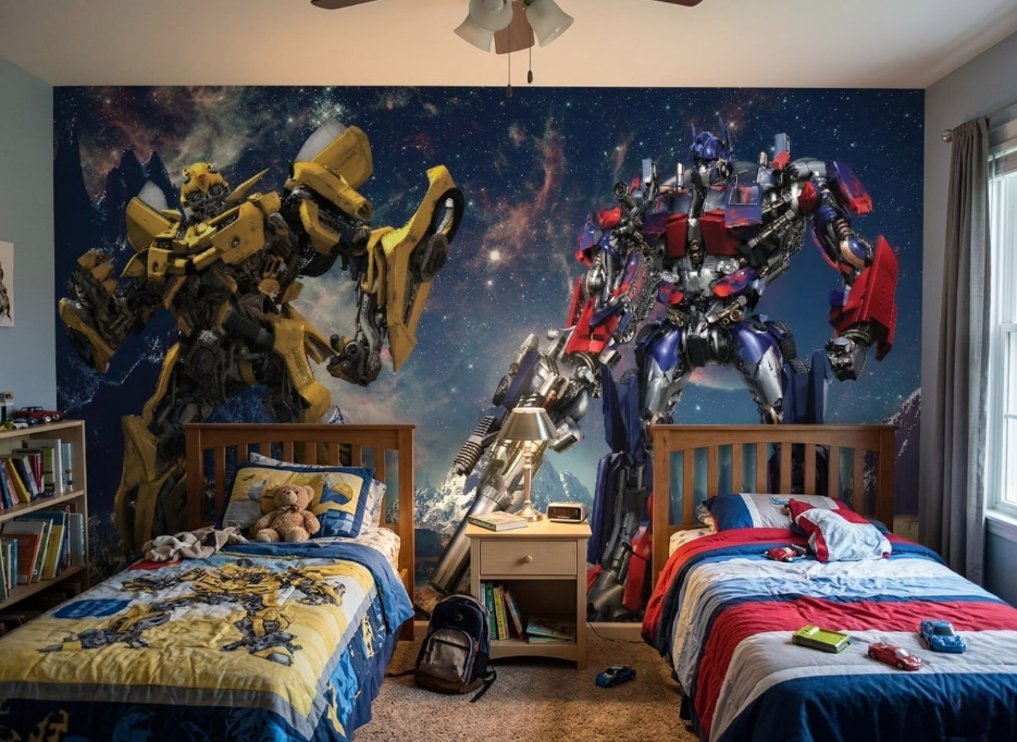 Transformers Robots Kids Room 3D Wall Mural