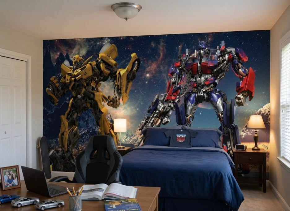 Transformers Robots Kids Room 3D Wall Mural